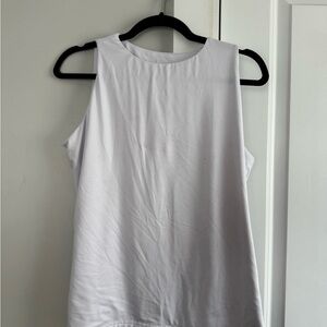 Classic White High Neck Tank Top